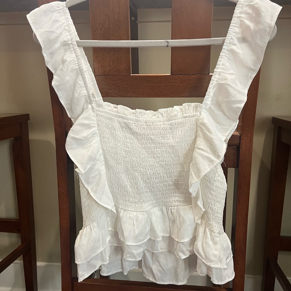 White Ruffle Top - Picture 2 of 3